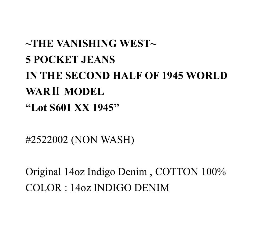 パンツ FREEWHEELERS S601XX 1945 SECOND 2522002