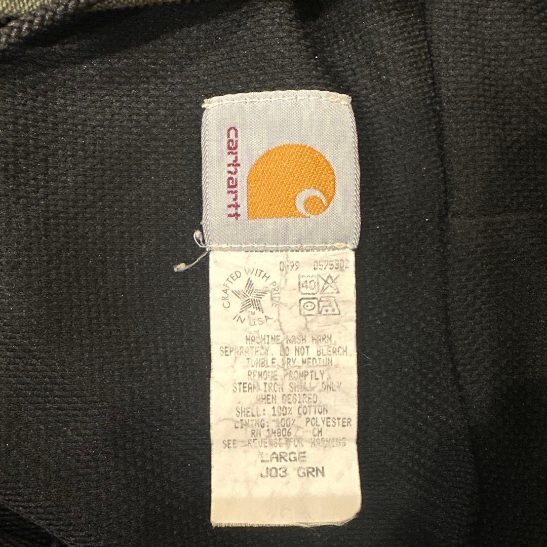 古着　90s Carhartt アクティブジャケット カーハート　グリーン