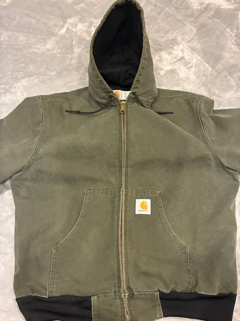 古着　90s Carhartt アクティブジャケット カーハート　グリーン