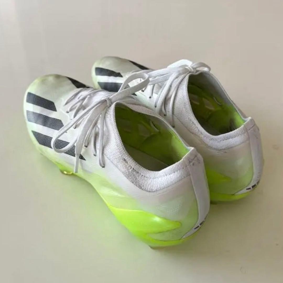 adidas ホワイト/グリーン サッカー　スパイクシューズ　28.5cm