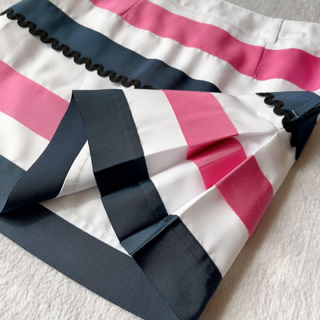 極美品　アルチビオ　セットアップ　ポロシャツ　スカート　ストライプ　ピンク