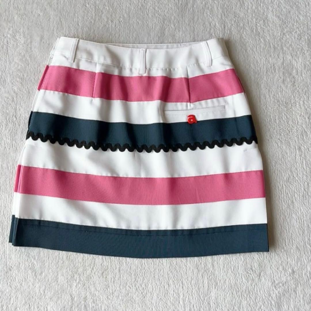 極美品　アルチビオ　セットアップ　ポロシャツ　スカート　ストライプ　ピンク