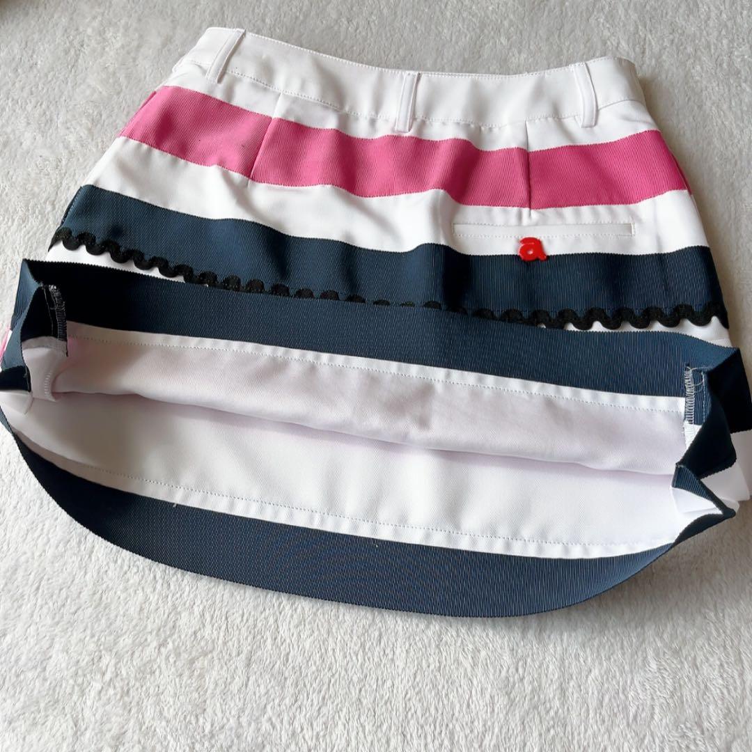 極美品　アルチビオ　セットアップ　ポロシャツ　スカート　ストライプ　ピンク