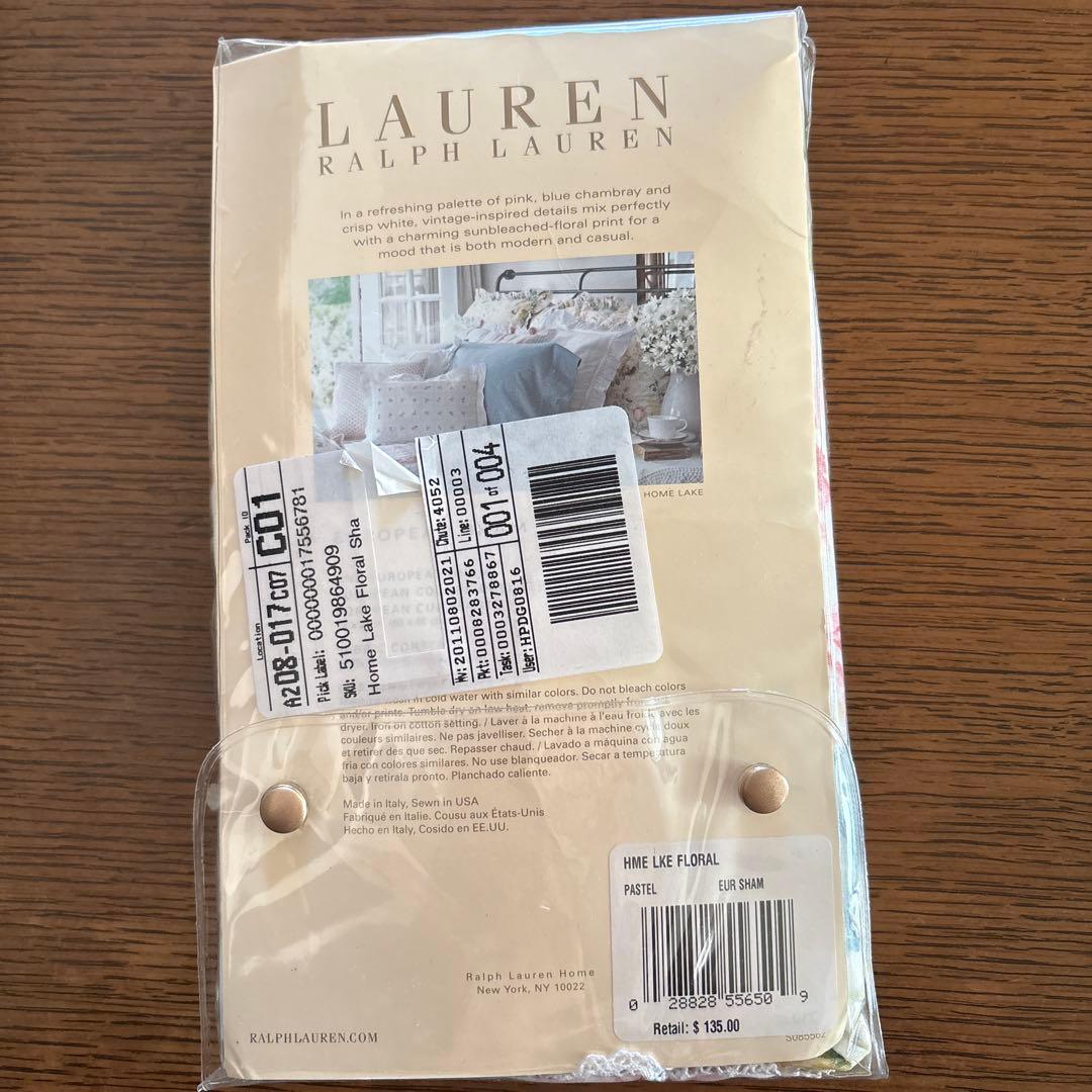 LaurenRalphLaurenフローラルパステル　ピローシャム　飾り枕カバー