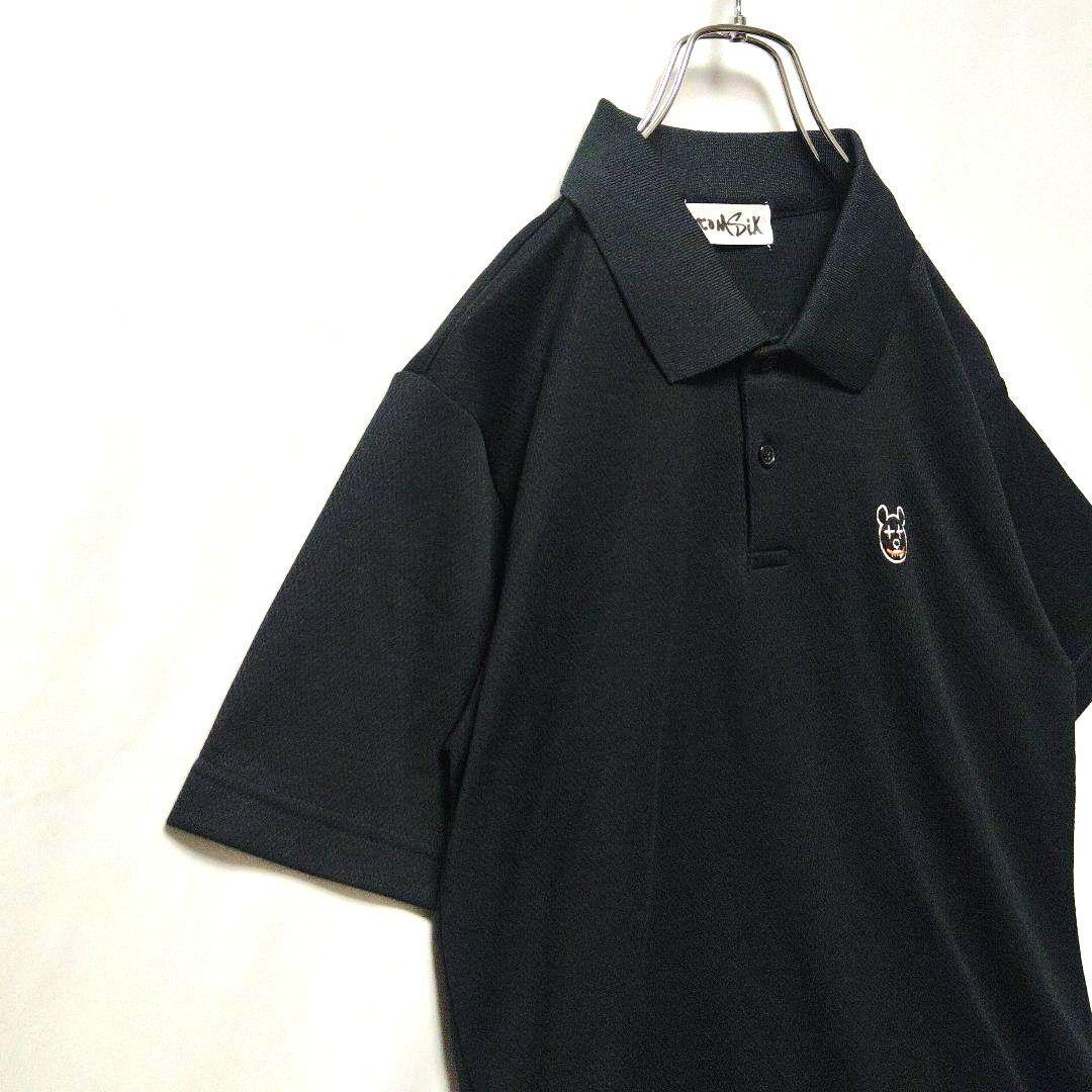 TOMSIX　トムシックス　ゴルフウェア　ポロシャツ　メンズ　刺繍ロゴ　黒　S