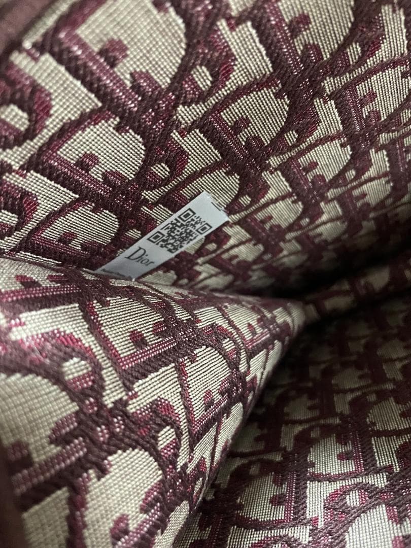 ワインレッド柄トートバッグ ミディアム 保存袋付き 36×28cm