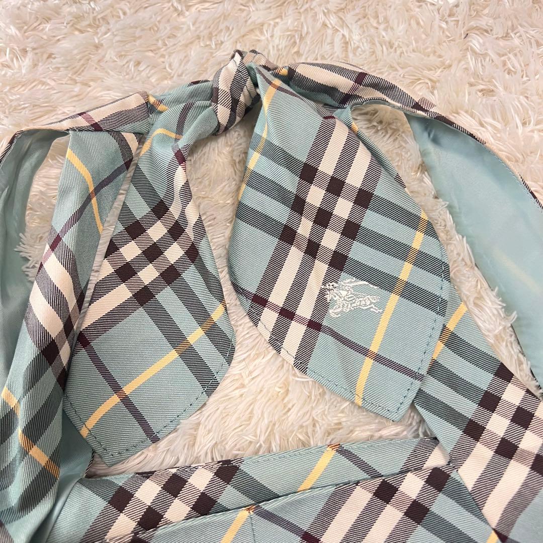 バーバリーブルーレーベル ホルターネック ワンピース ノバチェック ブルー 38