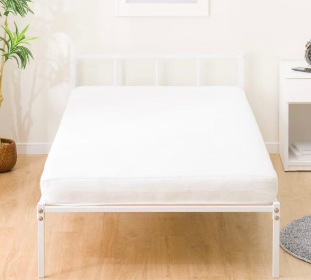 シングルベッド メタルフレーム ホワイト