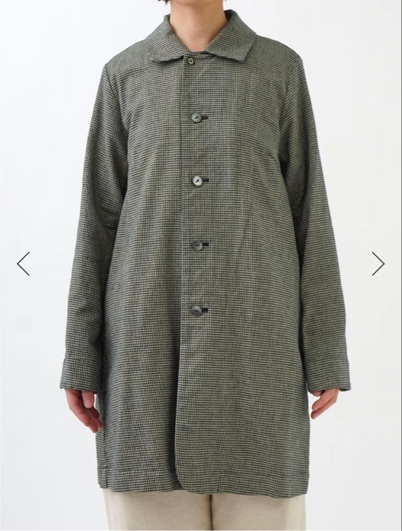 2023春夏 パラスパレス インディゴ千鳥ワイド襟コート 日本製