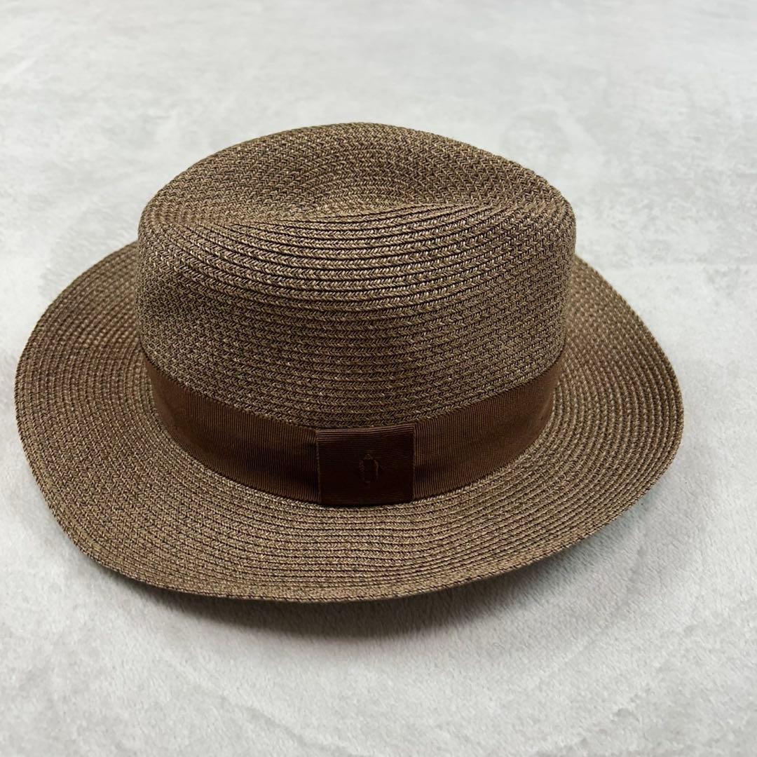 K395 新品未使用 56 エルメス 中折れハット 麦わら帽子 レディース