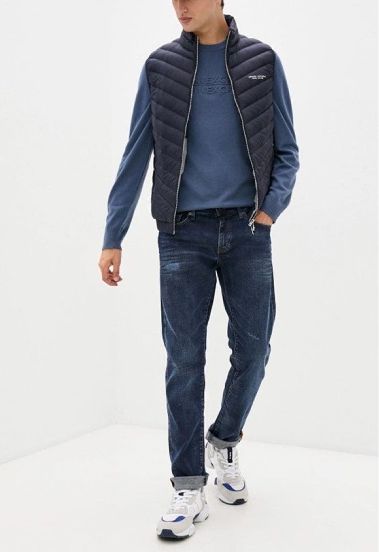 《アルマーニ エクスチェンジ》新品 収納袋付 ポケッタブル ダウンベスト M