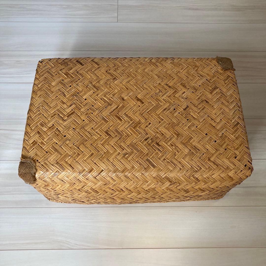 柳行季 こうり 行李 つづら籠 昭和レトロ アンティーク38×57cm
