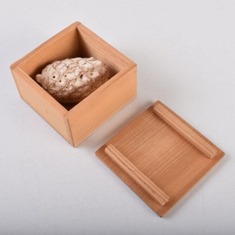 茶道具　京焼　平安桐鳳作　松ぼっくり　葵香合　共箱　V　8594