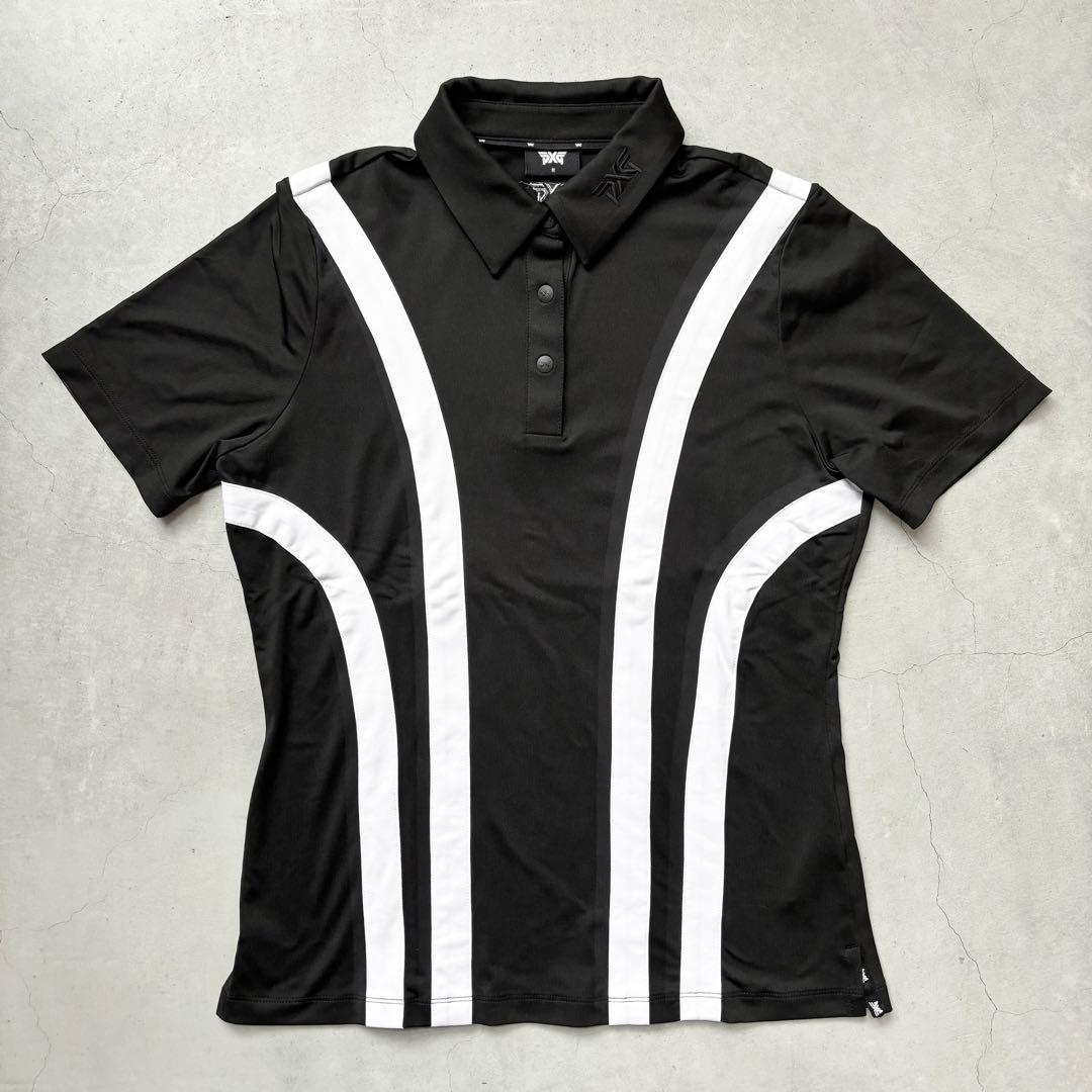 【美品】PXG パーソンズエクストリームゴルフ コントラストストライプ 半袖ポロ