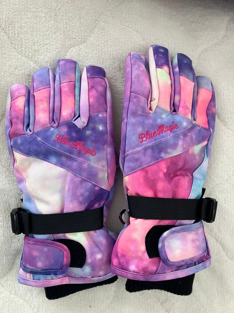 子供用スキーウェア スノーウェア宇宙柄 防水 手袋　セット女の子