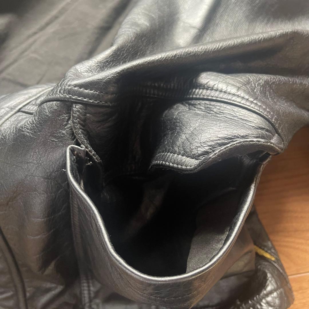 アルマーニジーンズ ヴィンテージ レザー フィールドジャケット 48 L 本革