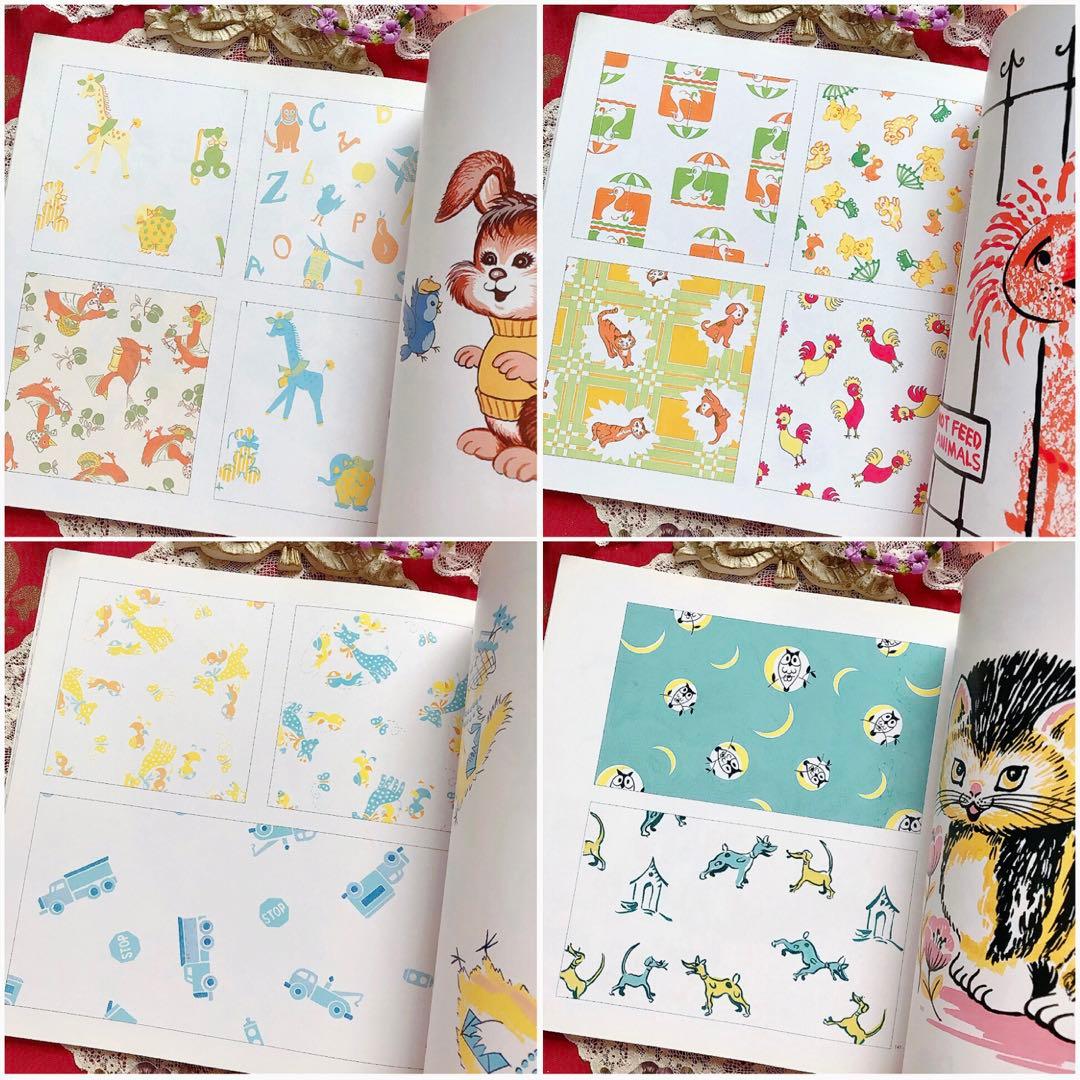 レトロアニマル ヴィンテージ子供服 テキスタイル洋書♡素材CD-ROM付き 猫