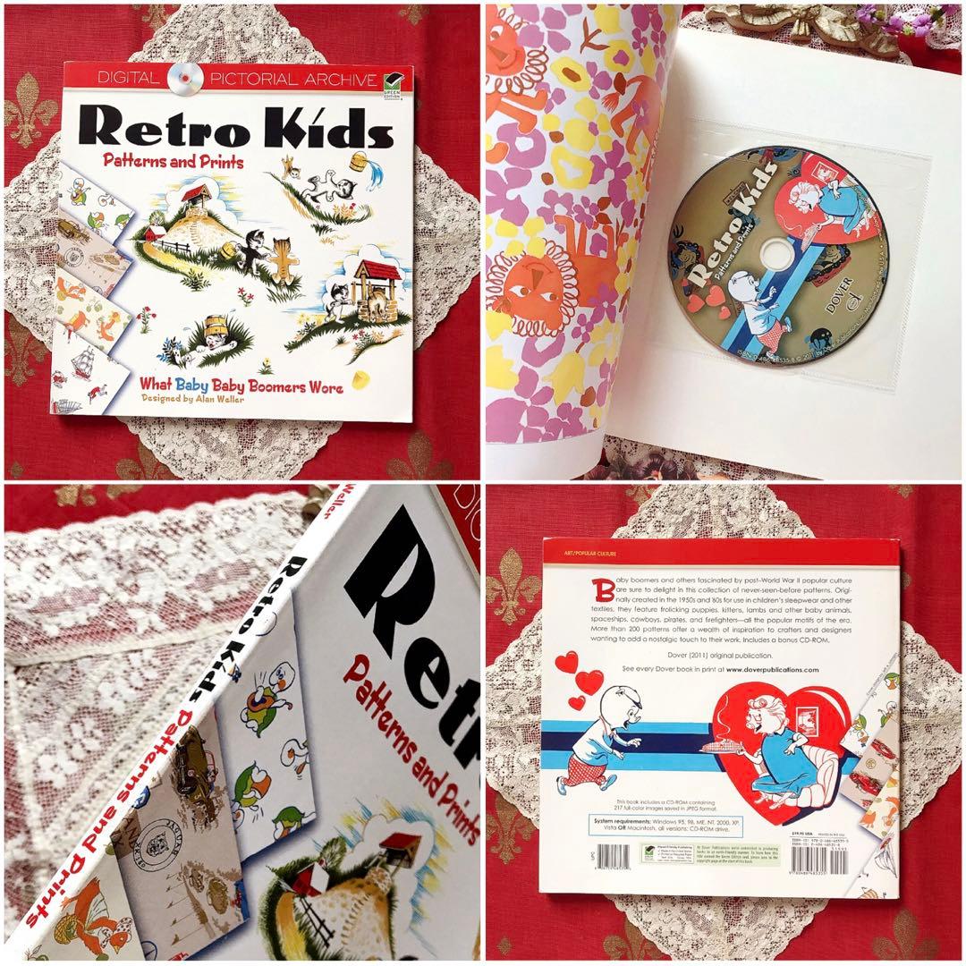 レトロアニマル ヴィンテージ子供服 テキスタイル洋書♡素材CD-ROM付き 猫