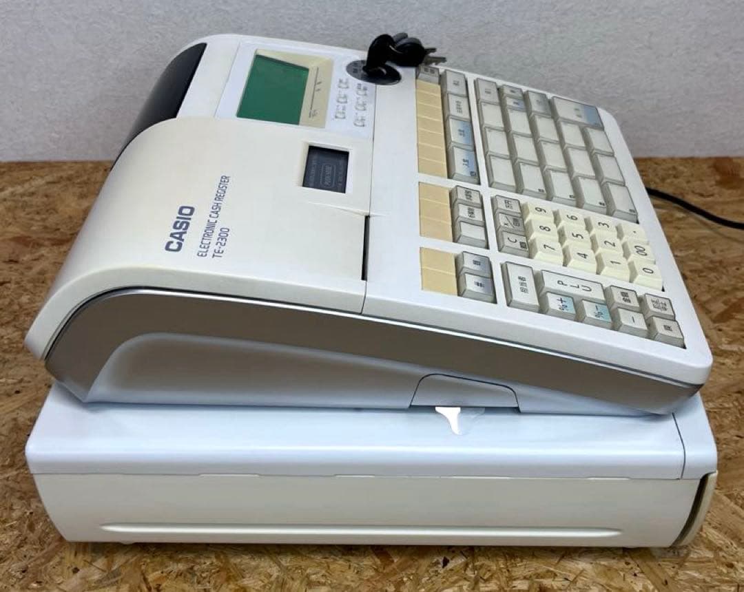 [送料無料　美品]CASIO TE-2300 電子レジスター 15部門 説明書付
