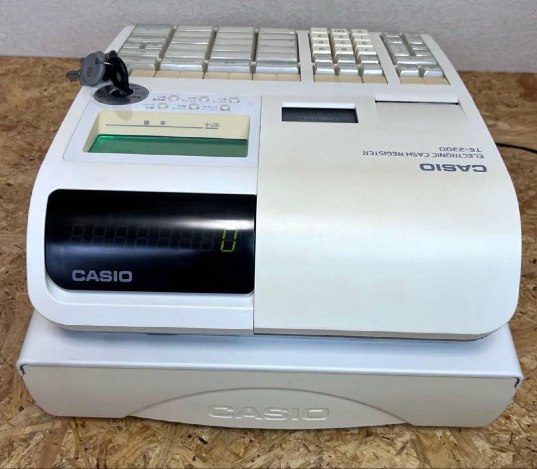 [送料無料　美品]CASIO TE-2300 電子レジスター 15部門 説明書付