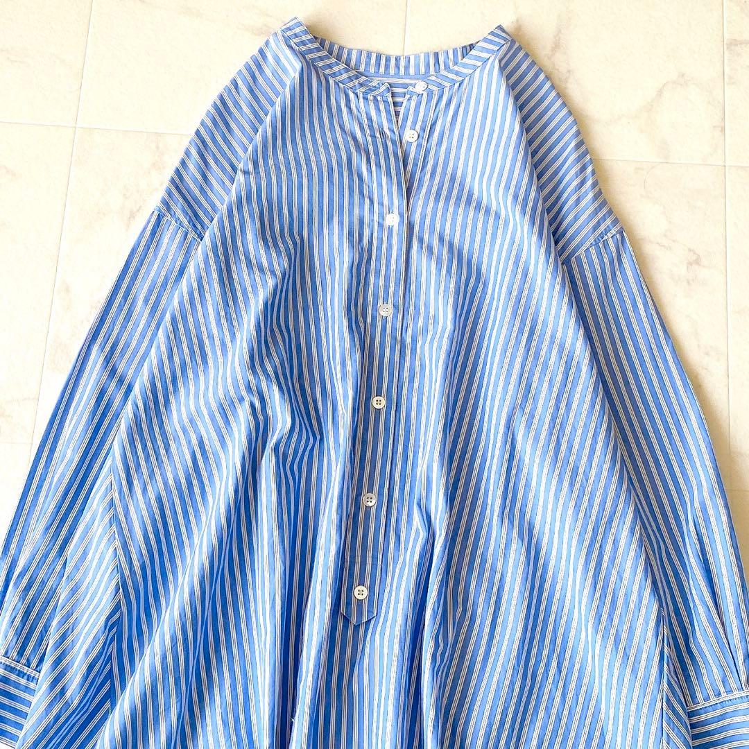 極美品.定価2.8万☆ガリャルダガランテ ストライプ フレア シャツワンピース