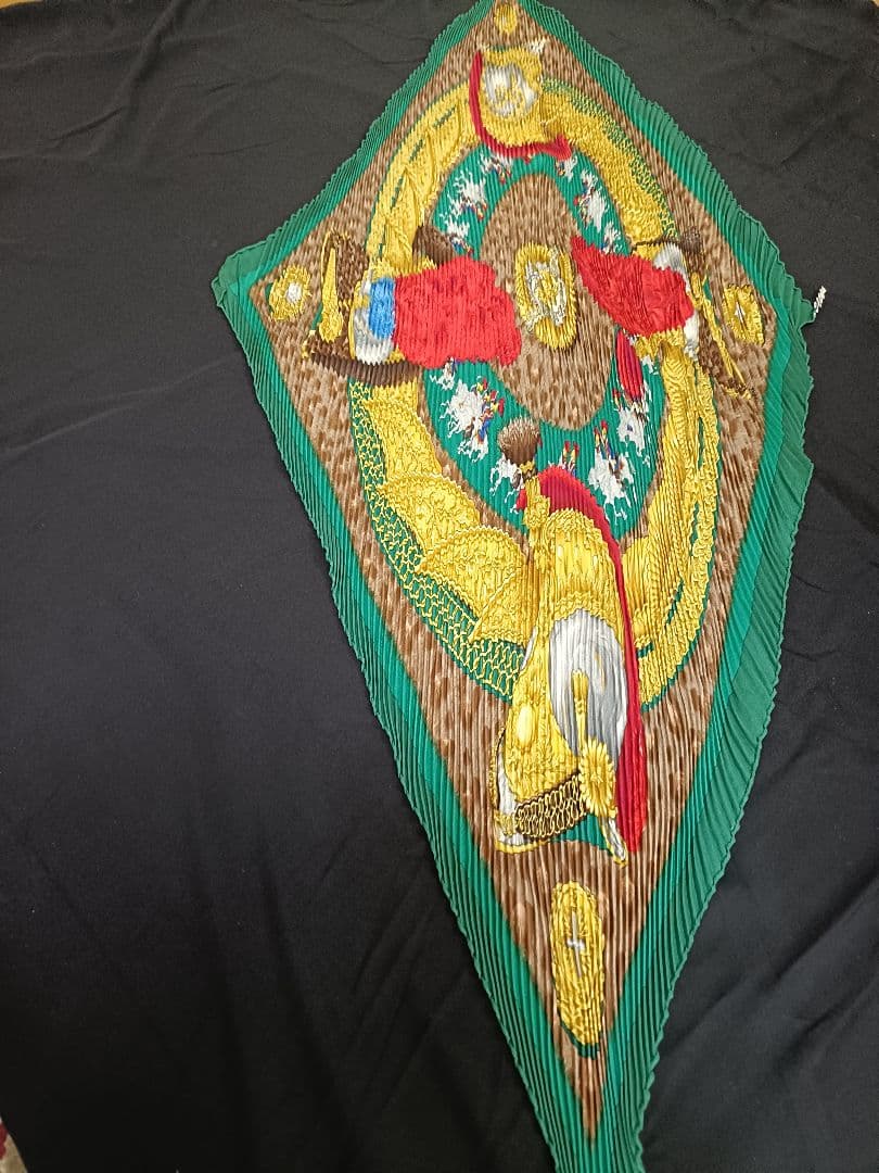 ★未使用級美品★エルメス　プリーツスカーフ　カレ　マルチカラー　シルク