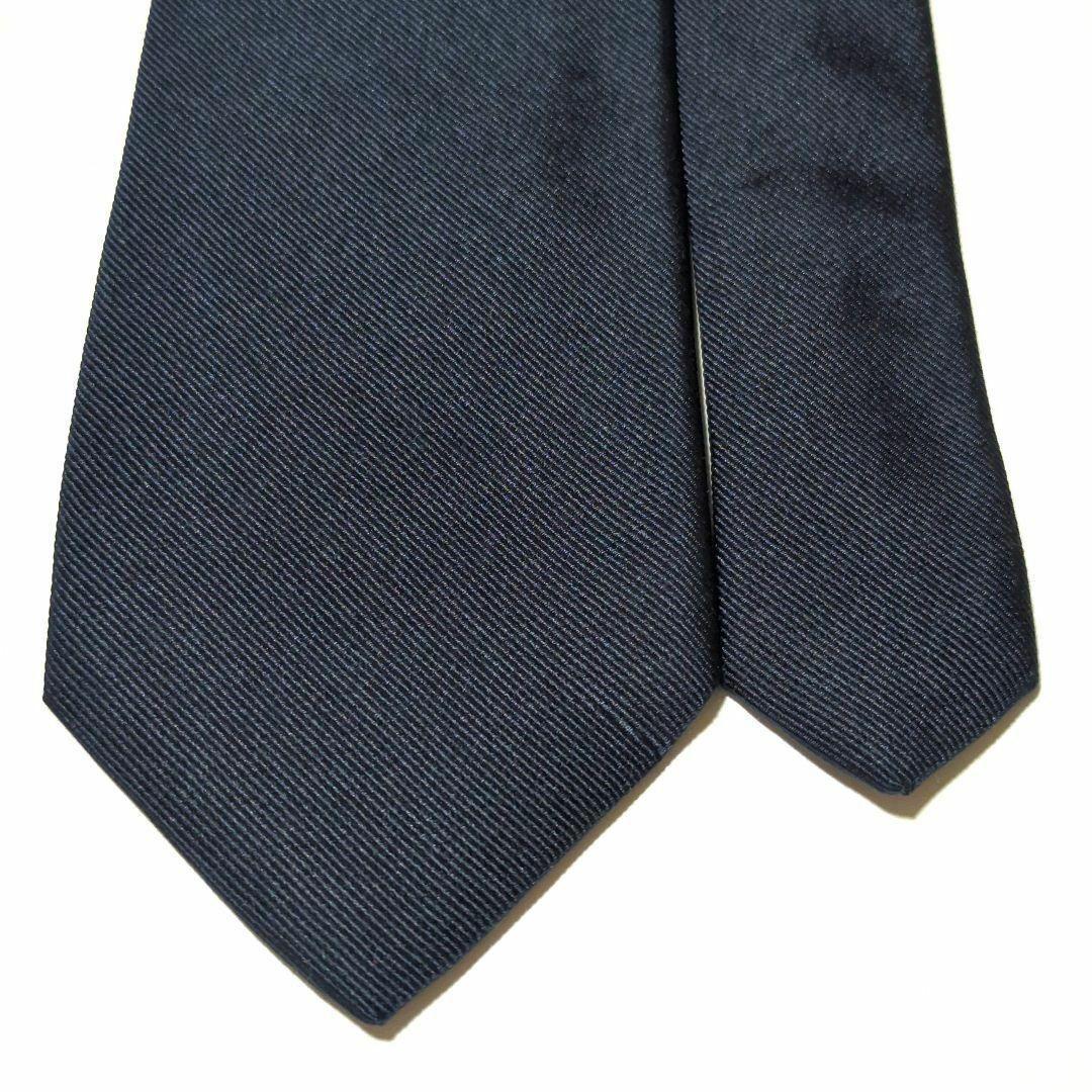 ビームスエフ ネクタイ ソリッド 無地 ハイブランド 高級シルク 光沢感 紺