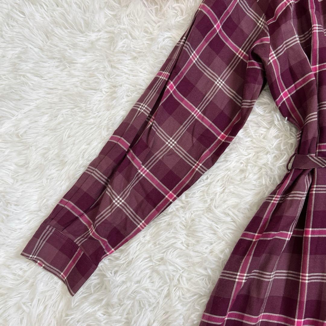 美品☆ブルーレーベルクレストブリッジ ワンピース　シャツワンピース　チェック38