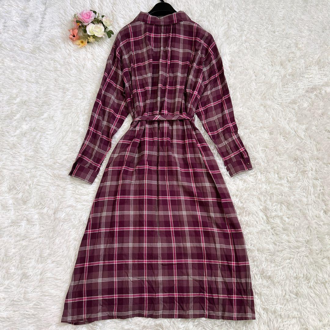 美品☆ブルーレーベルクレストブリッジ ワンピース　シャツワンピース　チェック38