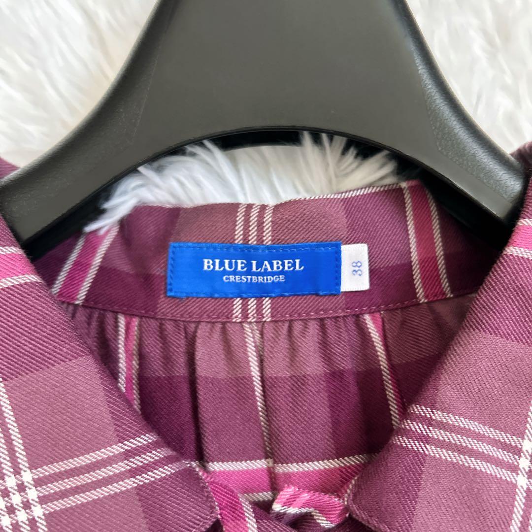 美品☆ブルーレーベルクレストブリッジ ワンピース　シャツワンピース　チェック38