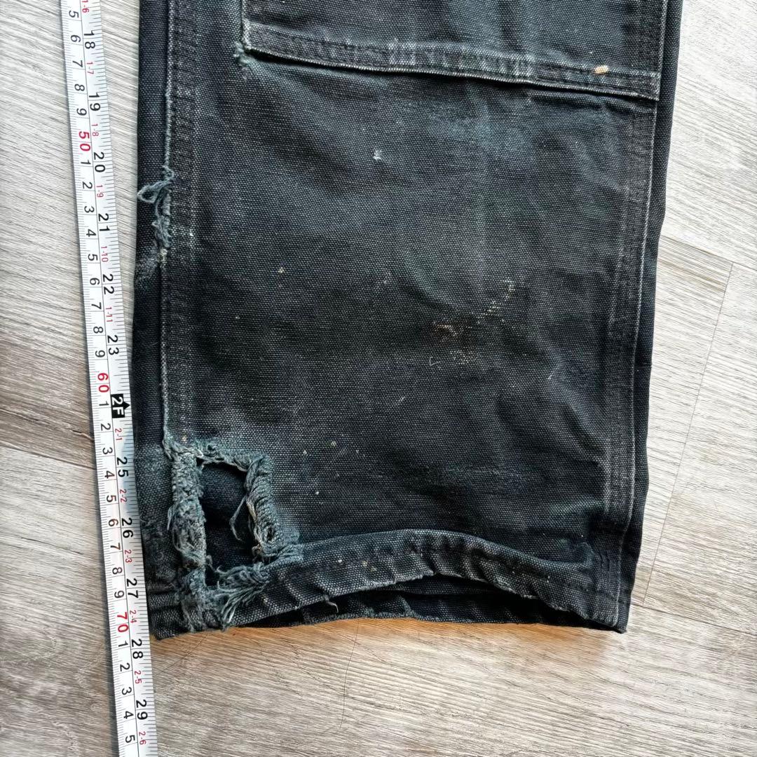 【USA製】Carhartt B01 BLKダブルニー33×30 ペンキ#607