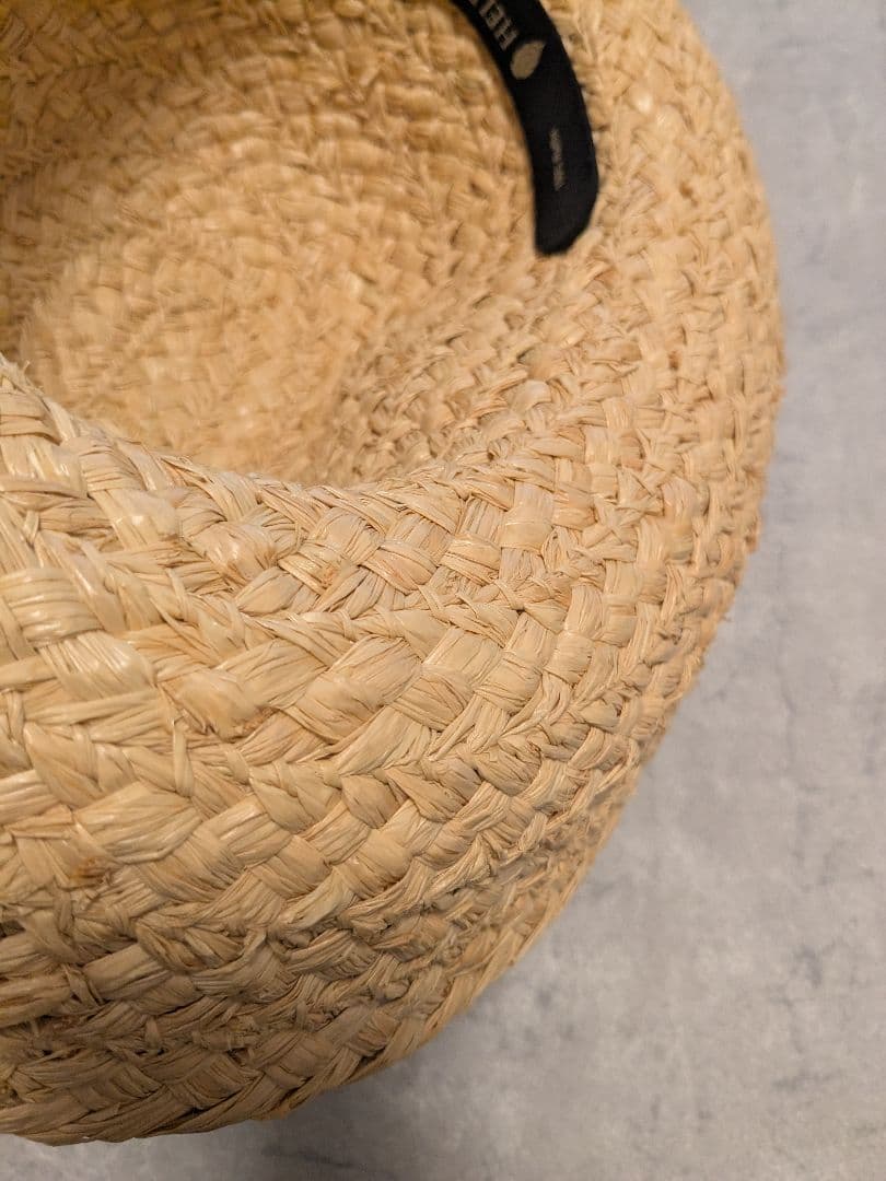 美品 ヘレンカミンスキー クラシック5 リボン ラフィアハット 麦わら帽子