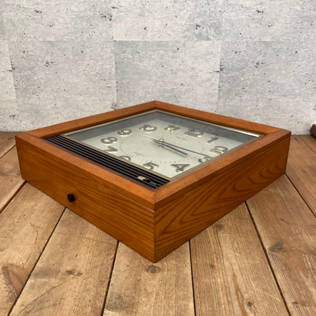 昭和レトロ セイコー クオーツ QB501B スクエア型 壁掛け時計 掛時計