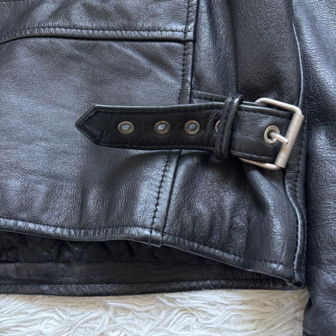 希少 XL FREEDOM レザージャケット 本革 カウレザー 牛革 黒 バイク