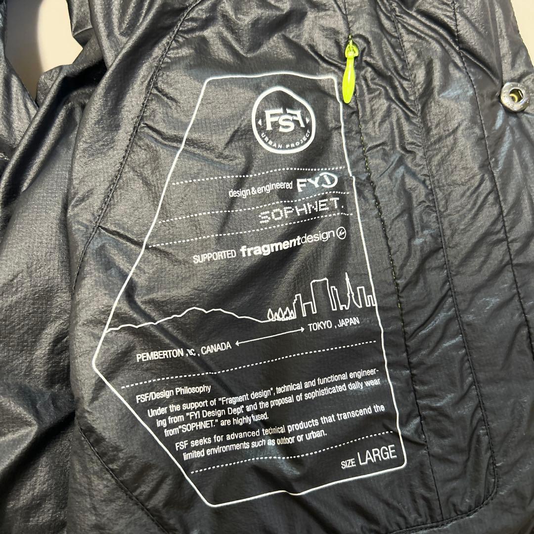 美品 FSF sophnet. fragment ダウンベスト 黒Lフラグメント