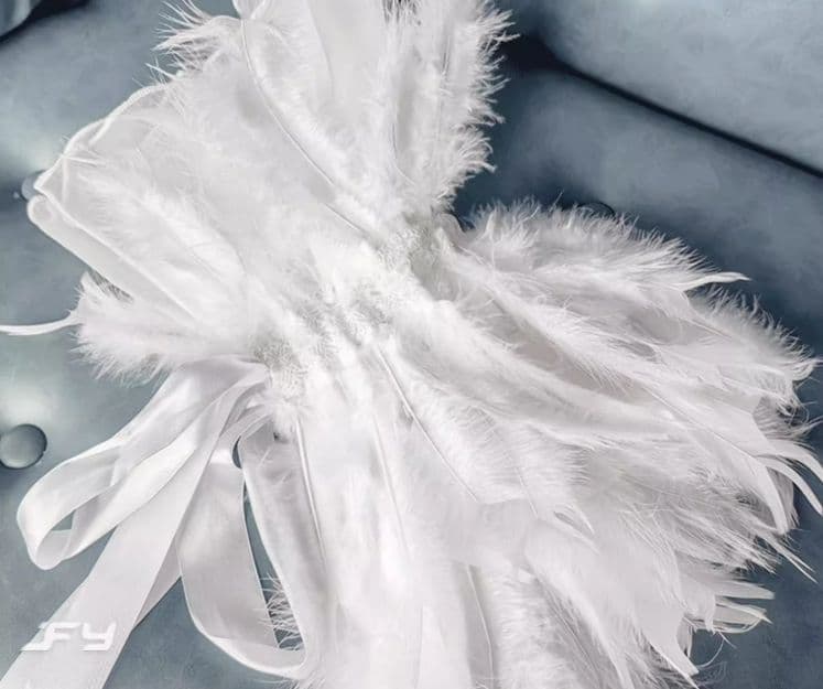 オーダーメイド　羽根フロート 社交ダンス衣装　スタンダードドレス 羽根フロート付