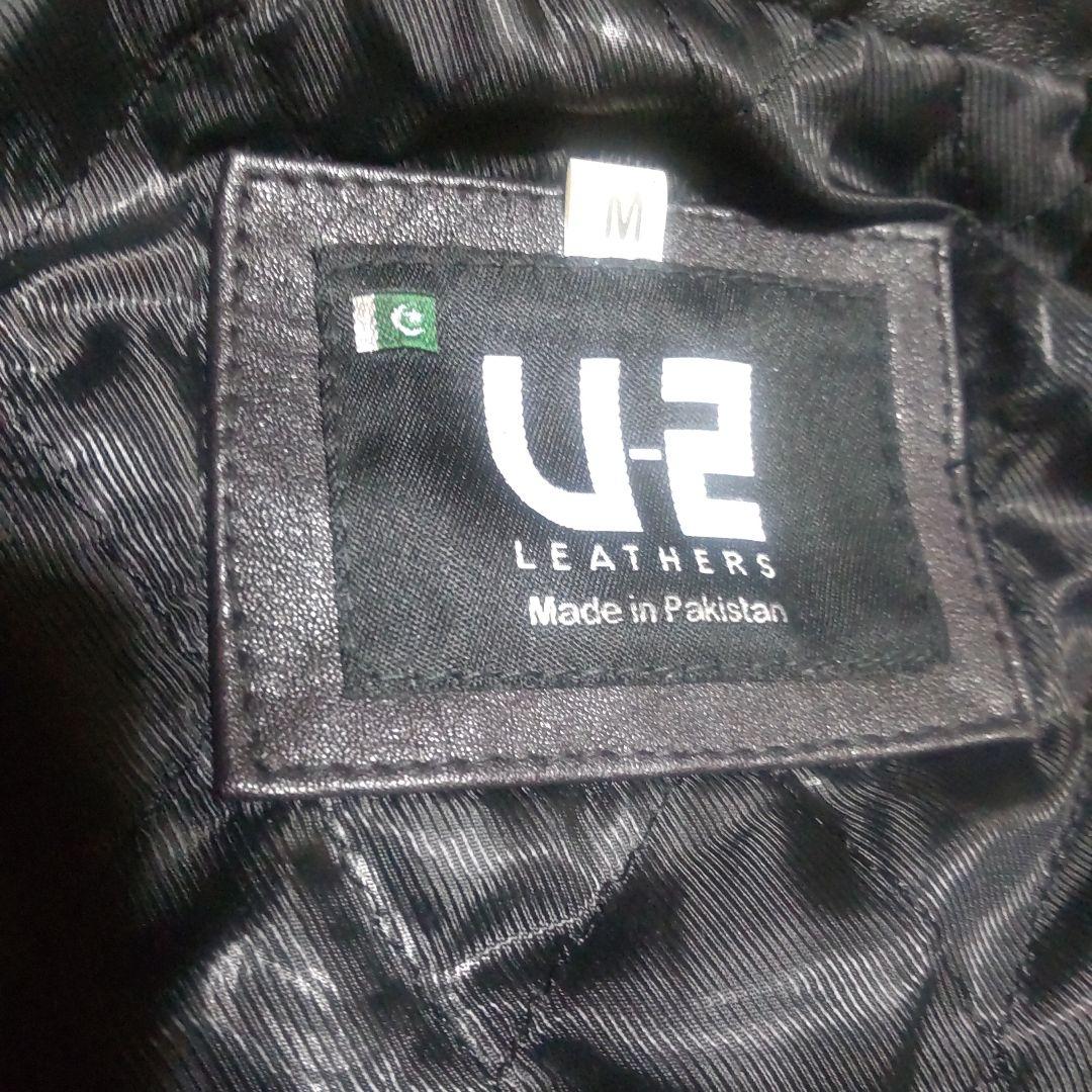 未着用　ブラックレザージャケット 　パキスタン製