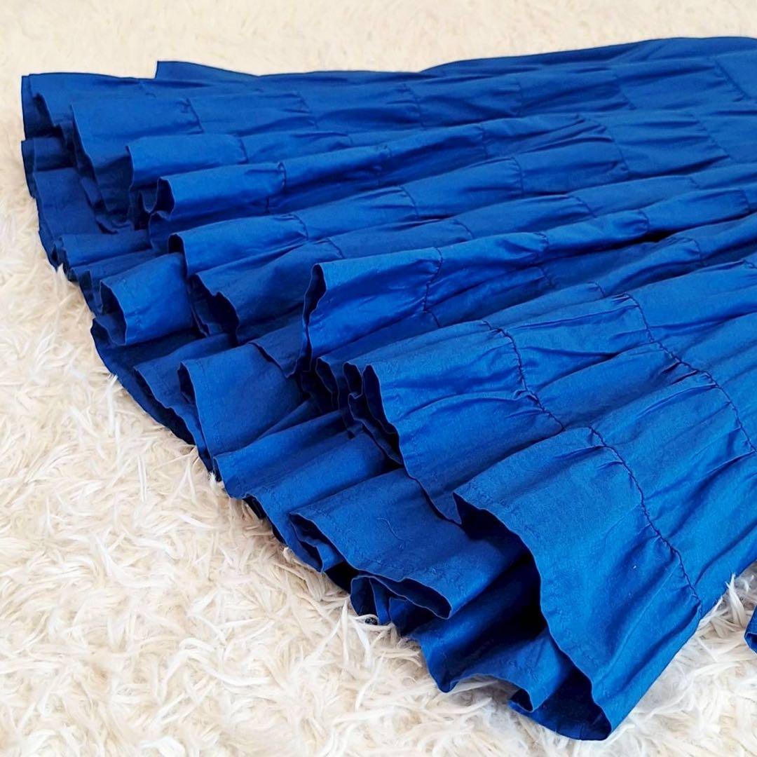 A1977【美品】MERLETTE マーレット ティアードブラウス 青 S