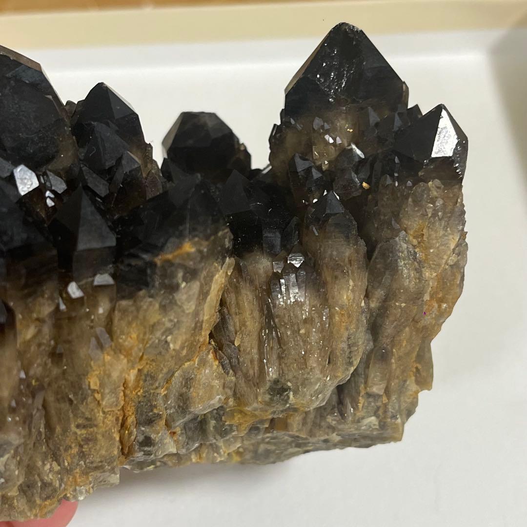 【天然石】キャンドルクォーツ　モリオン　原石　クラスター　679.5g