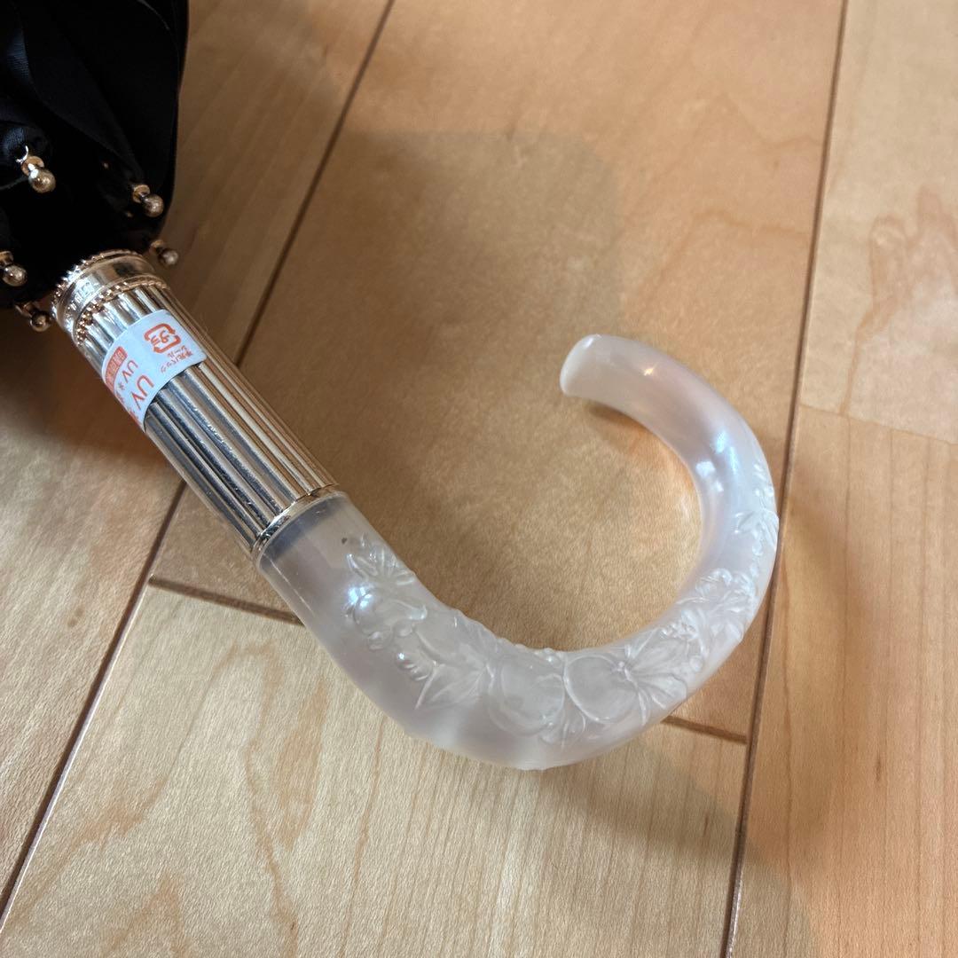 ジルスチュアート　ブラックフリル　晴雨兼用日傘