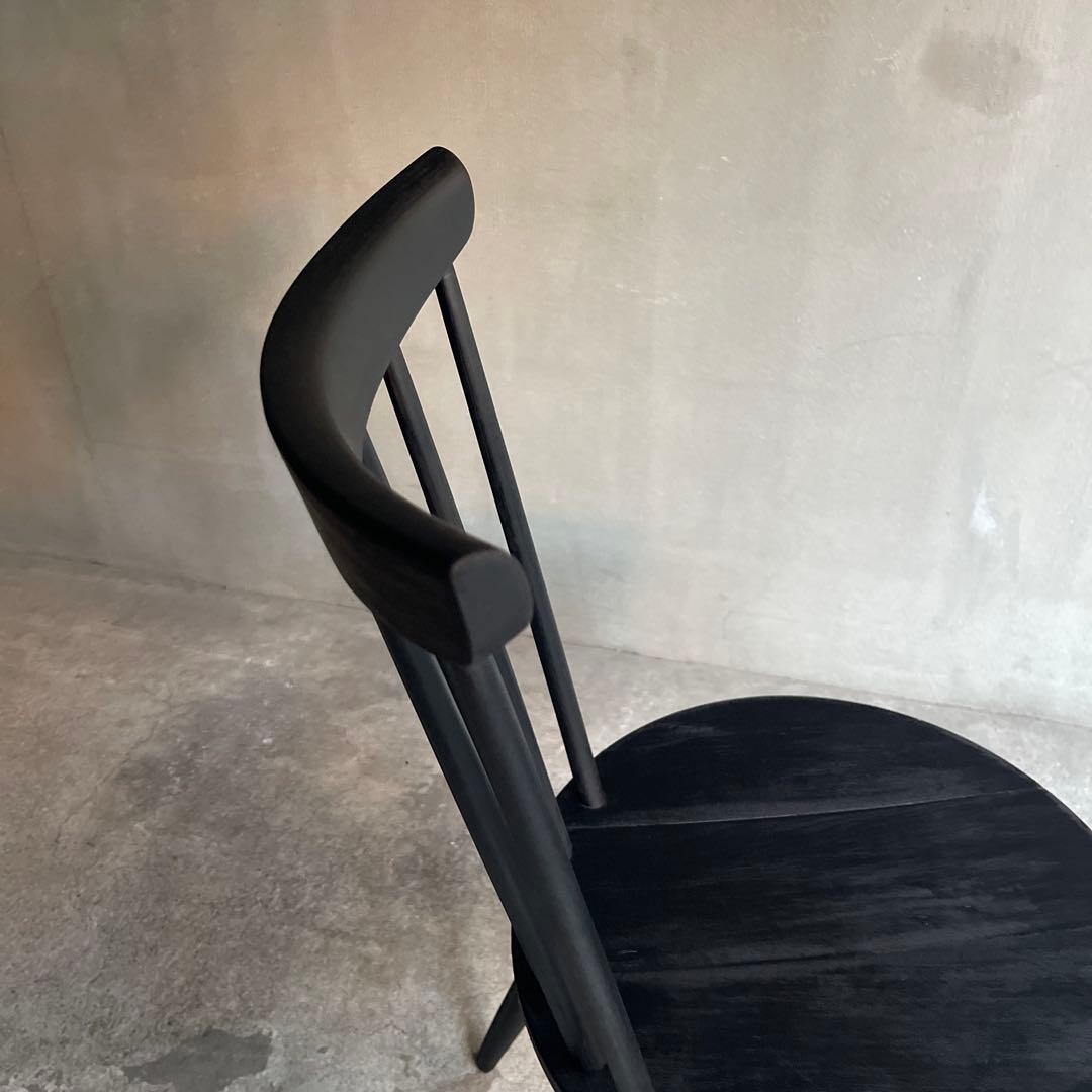 秋田木工　ハンナチェア　マットブラック塗装　オールドヴィンテージ