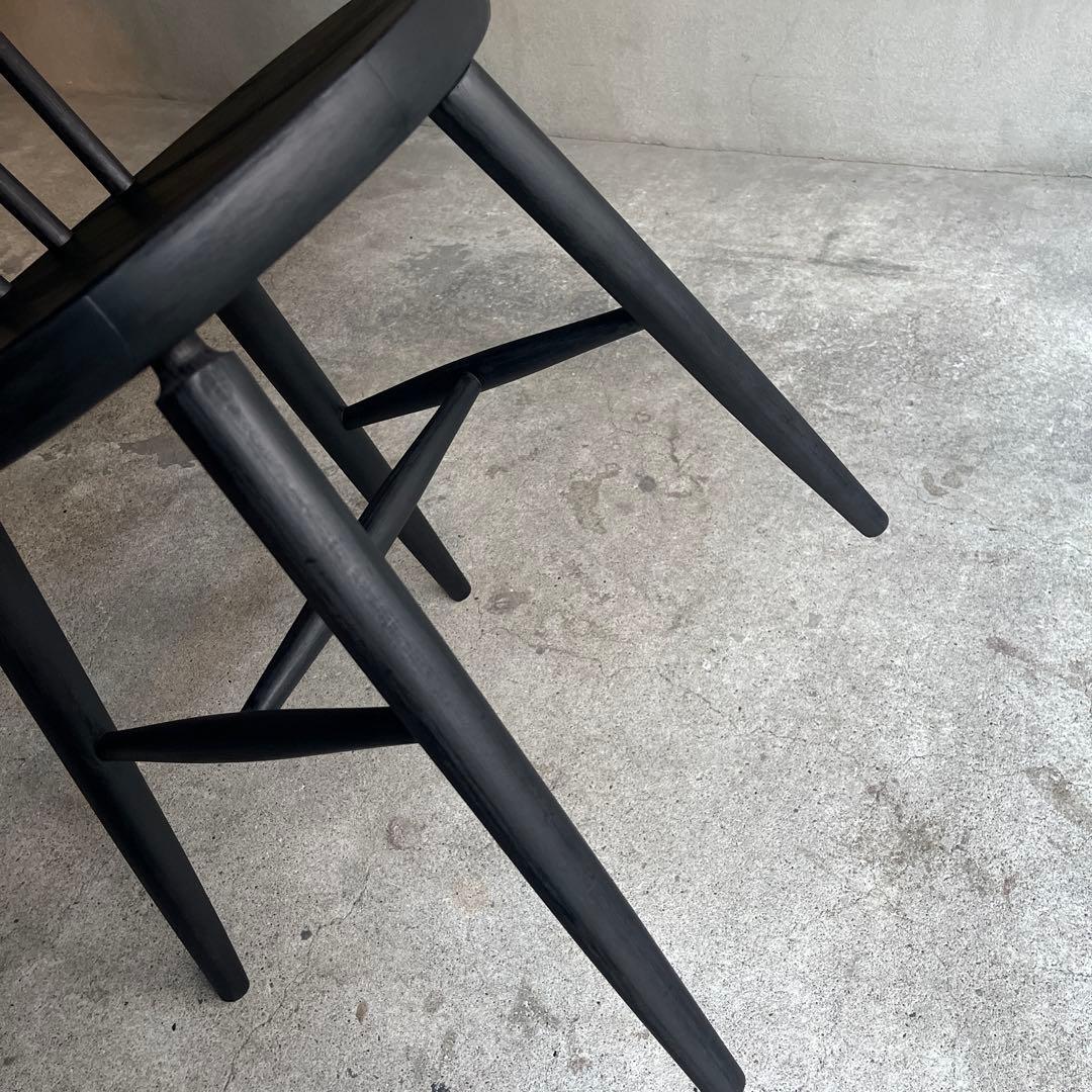 秋田木工　ハンナチェア　マットブラック塗装　オールドヴィンテージ
