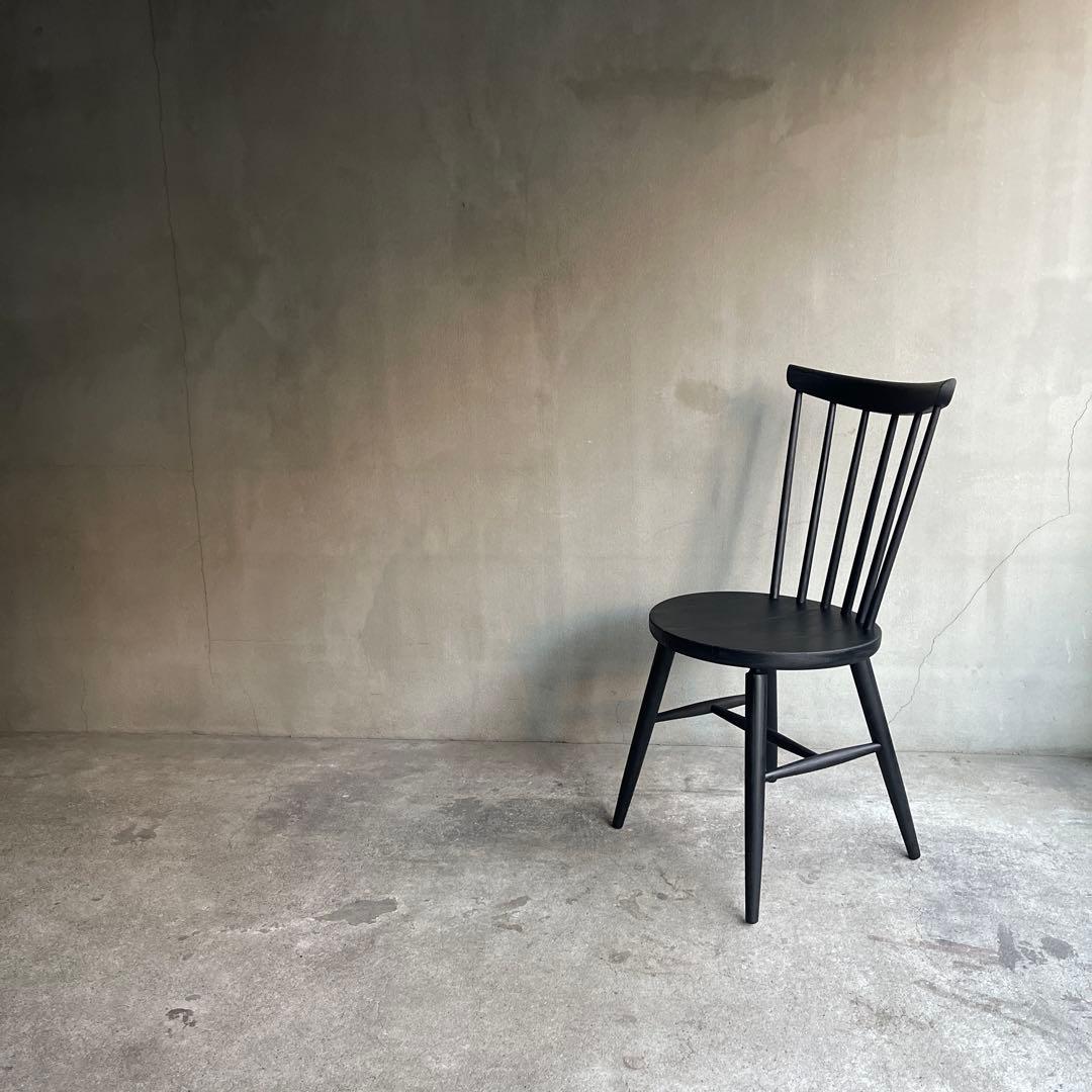 秋田木工　ハンナチェア　マットブラック塗装　オールドヴィンテージ