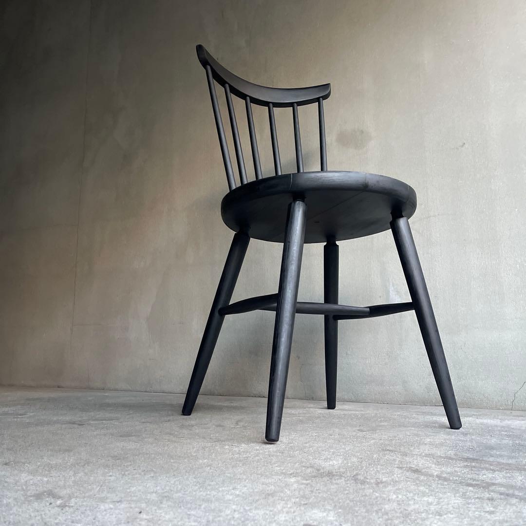 秋田木工　ハンナチェア　マットブラック塗装　オールドヴィンテージ