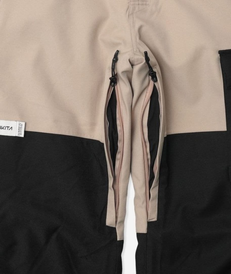 【美品】レディースL NIKITA スノボパンツ 撥水 ベージュ黒