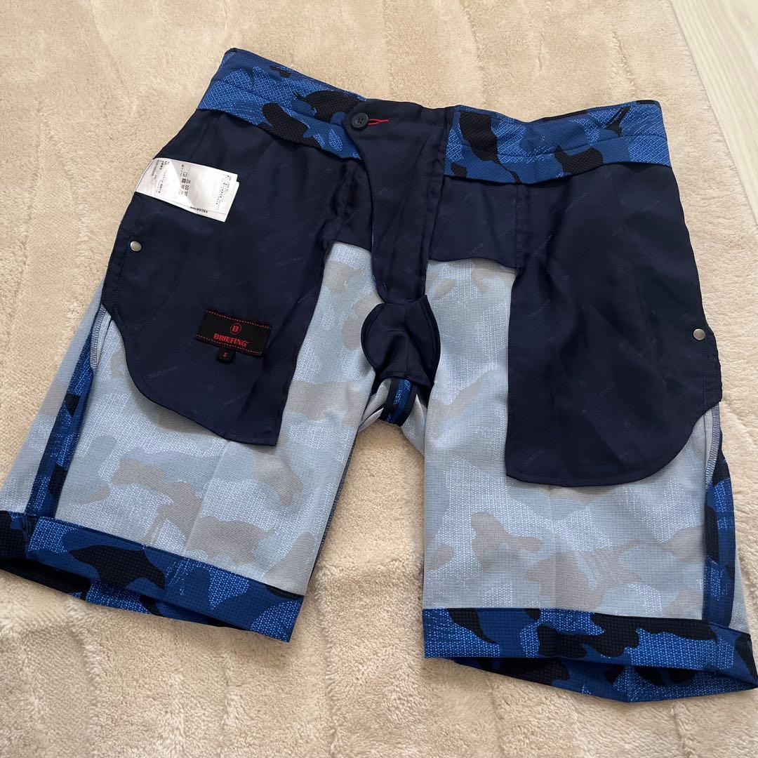 新品★BRIEFINGゴルフ カモフラショートパンツ ネイビー 迷彩半ズボン S