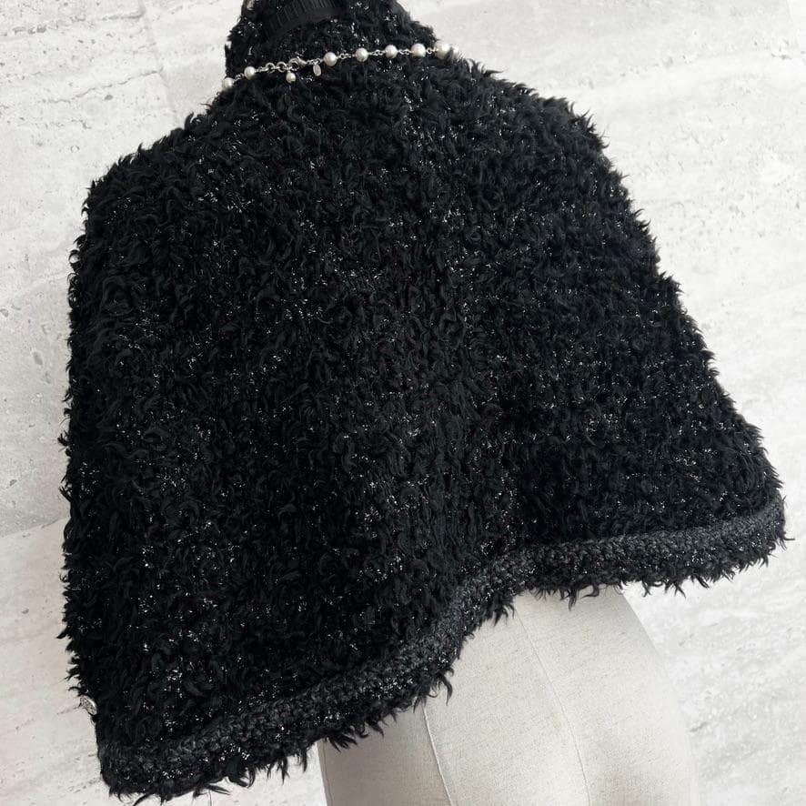 未使用★CHANEL★ラメ★ツイード★リボン★ケープ★ポンチョ