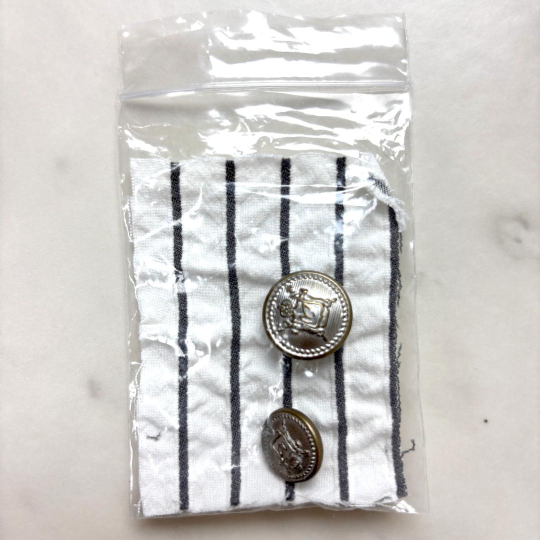 マスターバニー L ダブルブレスト ジャケット ストライプ シルバー釦 シワ加工