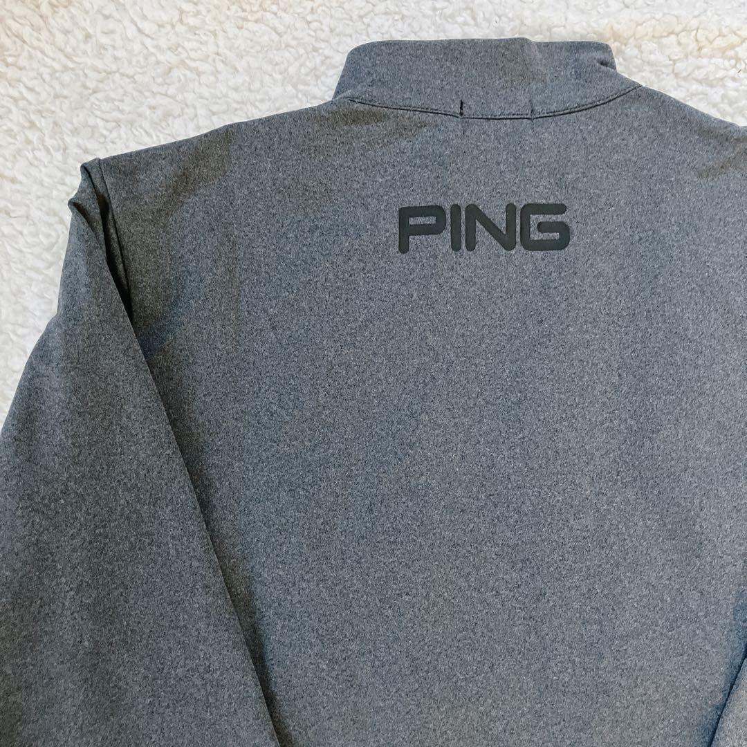【新品】PING 2024年　キルティング ハーフジップシャツ　ホワイト　M