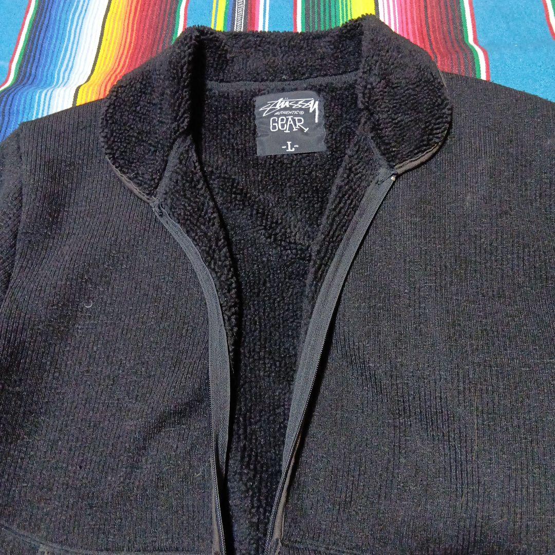 ★STUSSY★ステューシー★黒 インナーフリース ジップアップジャケット